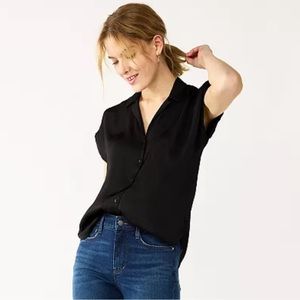 Nine West Short Sleeve Easy Lapel Shirt (M)